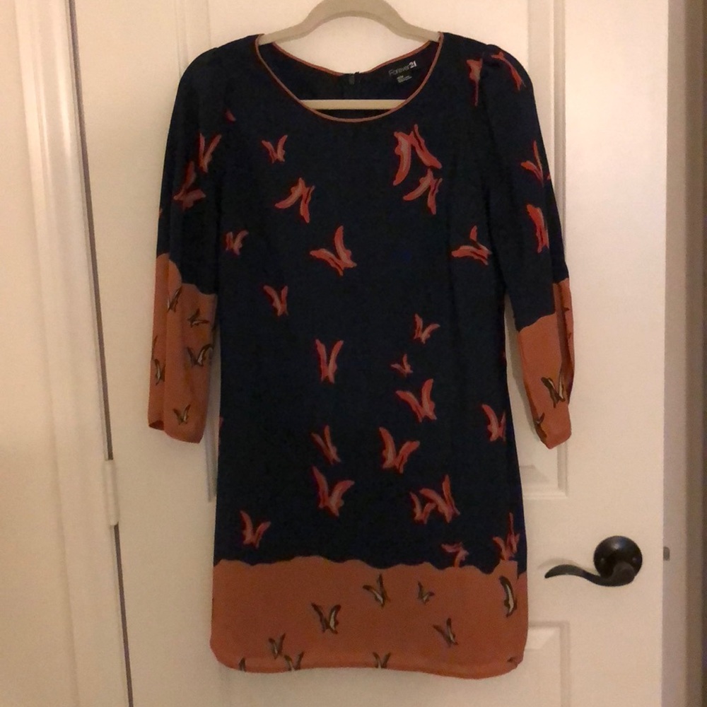 Navy/burnt orange dress